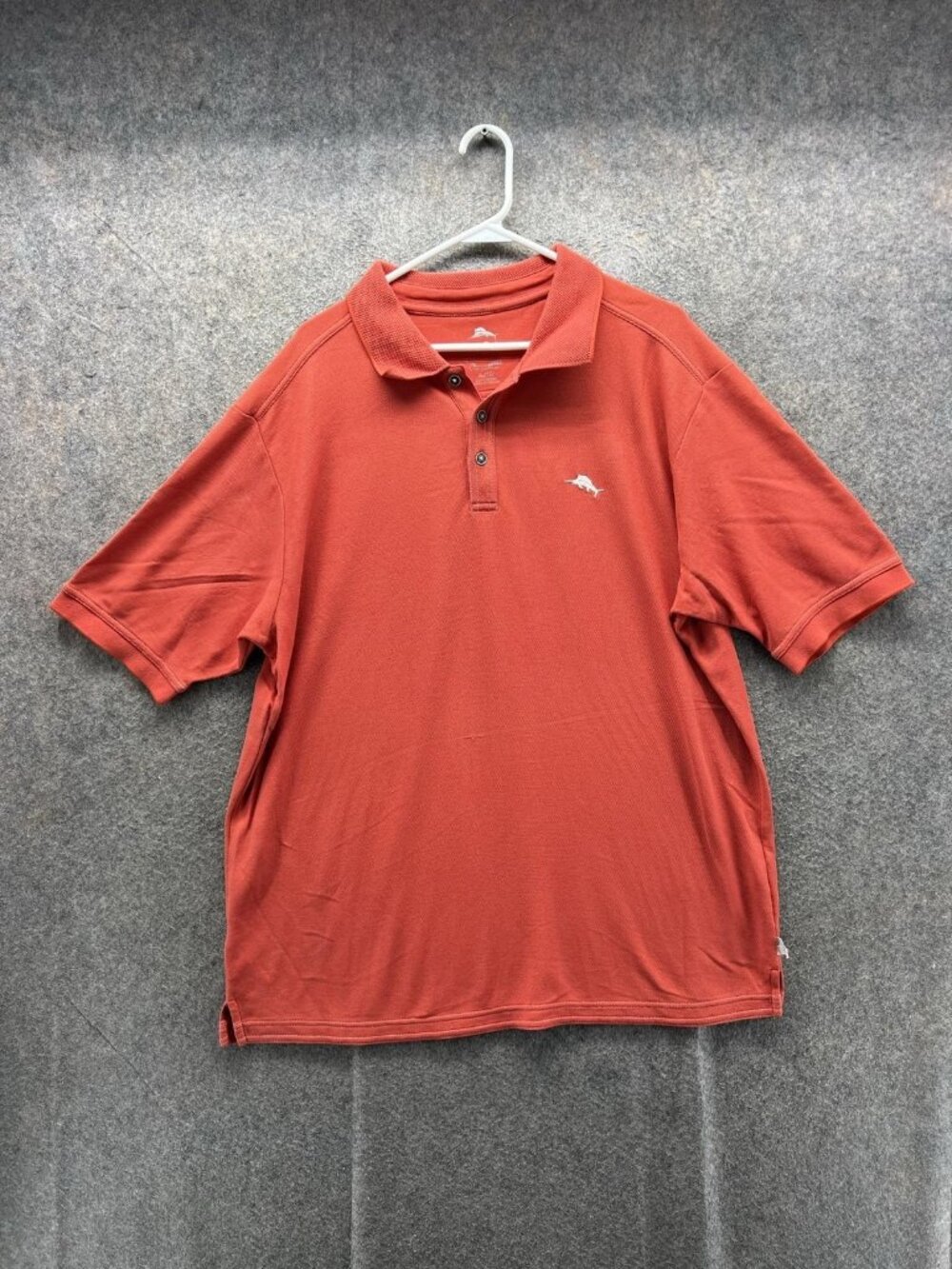 Tommy Bahama Polo Shirt Men XL Orange Relax Knit Solid Casual Logo Short Sleeve